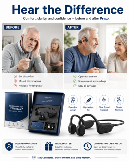 🏆Flash Sale⚡ 50K+ SOLD⏰👂Revitalize your ears again💖Advanced Bone Conduction Smart Hearing Headphones Pryxo™ X7